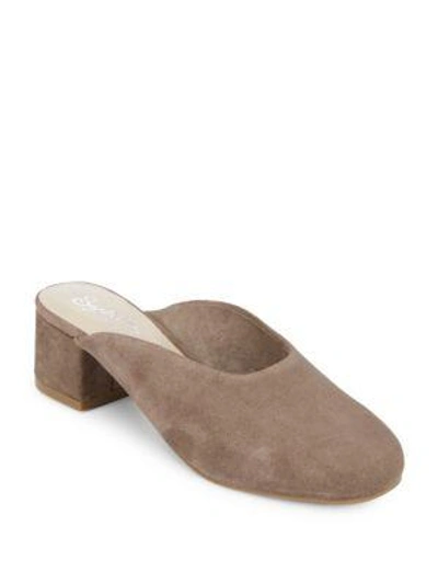 Seychelles Migrated Slip-on Leather Mules In Dark Taupe