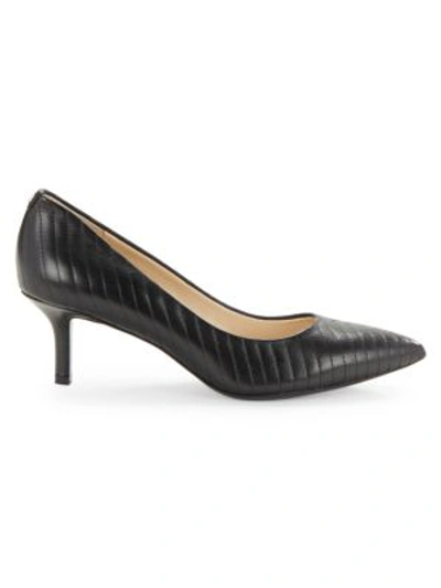 Karl Lagerfeld Women's Rosette Leather Point Toe Pumps In Black