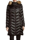 Dawn Levy Abilene Faux Fur-trimmed Down Puffer Coat In Black