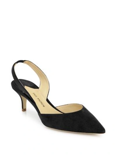 Paul Andrew Rhea Suede Slingback Pump, Black