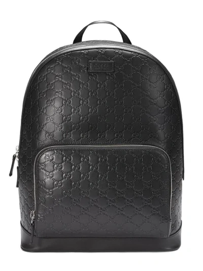 Gucci Signature Black Leather Backpack