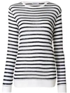 Alexander Wang T Striped Rayon Linen Tee In White