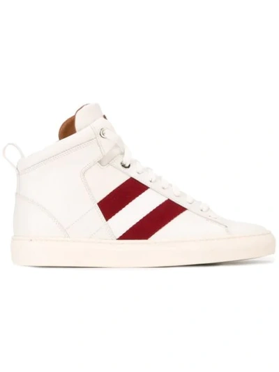 Bally Hedern Leather Mid-top Sneakers In White