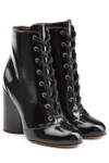 Marc Jacobs Patent Leather Ankle Boots In Black