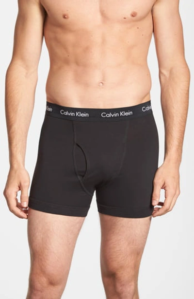 Calvin Klein 3-pack Stretch Cotton Trunks In Black