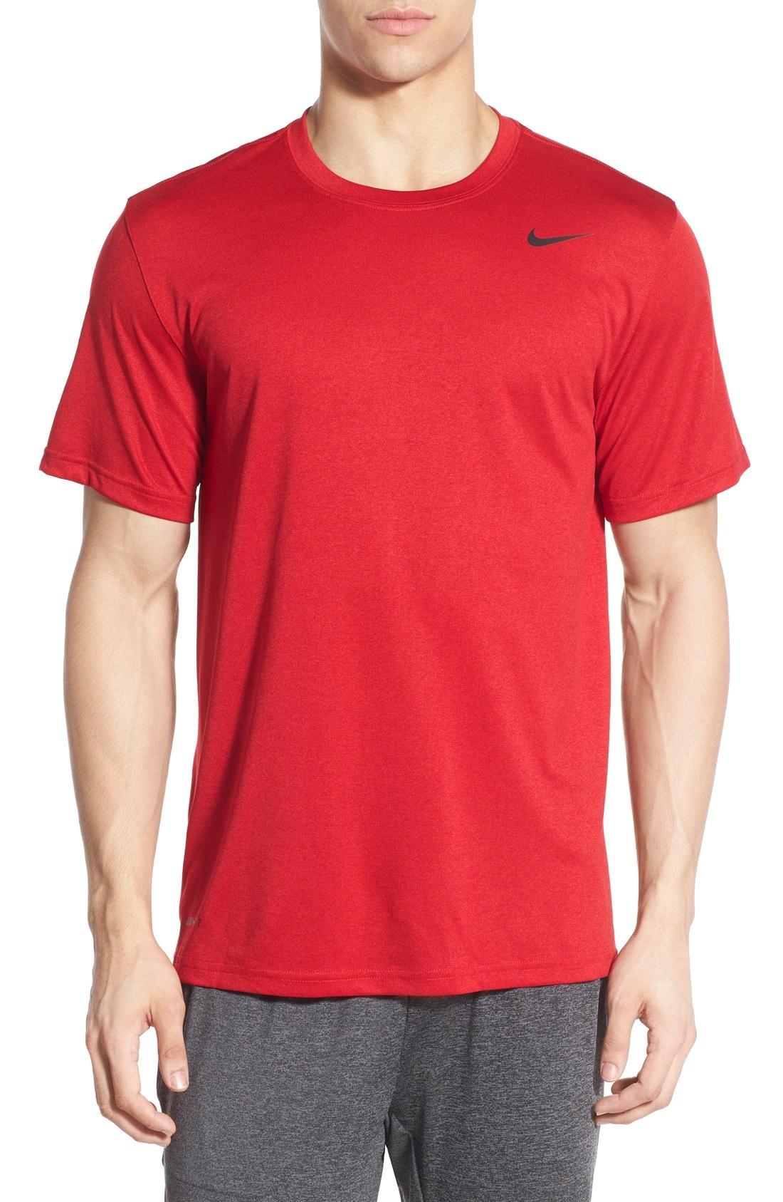 gym red nike shirt