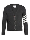 Thom Browne V-neck Striped-sleeve Cashmere Cardigan In Green