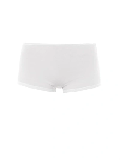 Hanro Seamless Cotton Boy-short Briefs In White