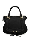 Chloé Marcie Large Leather Satchel In Black