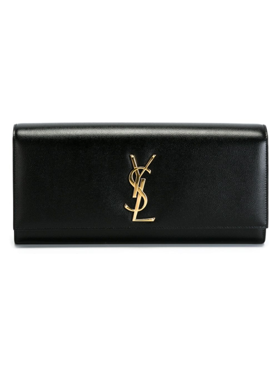 Saint Laurent 'classic Monogram' Clutch In Black