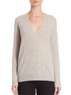 Theory Adrianna Cashmere V-neck Sweater In Heather Grey
