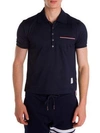 Thom Browne Solid Pique Polo In Navy