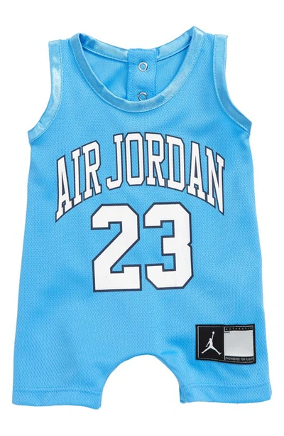 Jordan Babies' Jersey Graphic Romper In University Blue