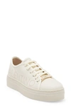 Valentino By Mario Valentino Dalia Leather Platform Sneaker In Cream