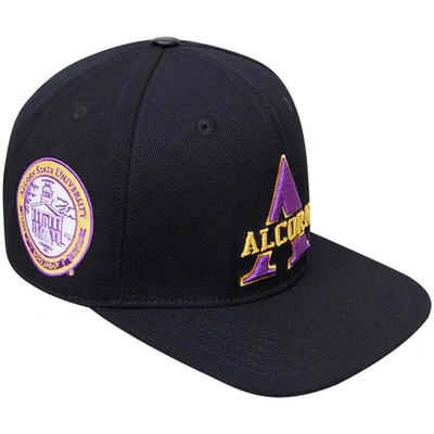 Pro Standard Black Alcorn State Braves Arch Over Logo Evergreen Snapback Hat