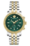 Versace Men's Swiss Chronograph V-chrono Two-tone Bracelet Watch 45mm In Two Tone