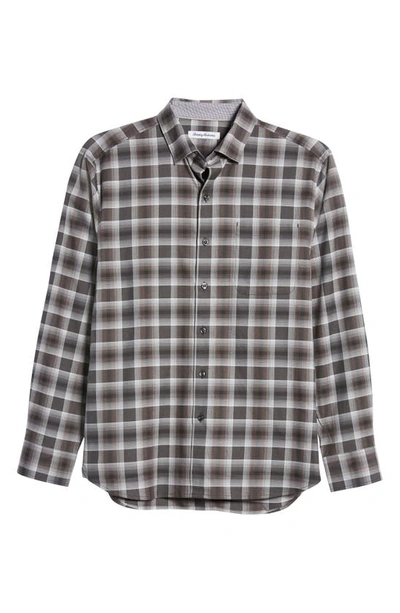 Tommy Bahama Lazlo Check Stretch Cotton & Silk Button-up Shirt In Night Cap