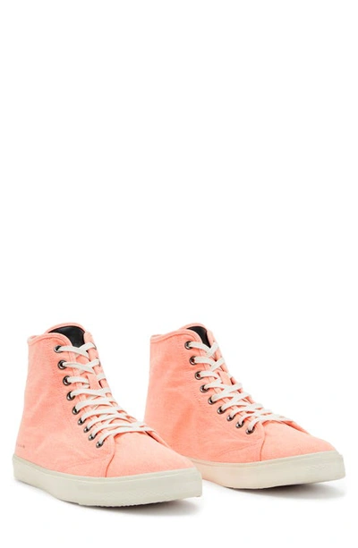 Allsaints Bryce High Top Trainer In Acid Pink