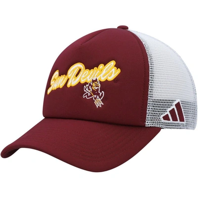 Adidas Originals Adidas Maroon Arizona State Sun Devils Script Trucker Adjustable Hat