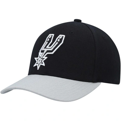 Mitchell & Ness Men's  Black, Gray San Antonio Spurs Mvp Team Two-tone 2.0 Stretch-snapback Hat In Black,gray