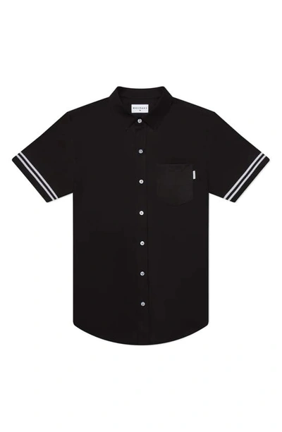 Mavrans Tailored Fit Black Game Waterproof Short Sleeve Performance Button-up Shirt