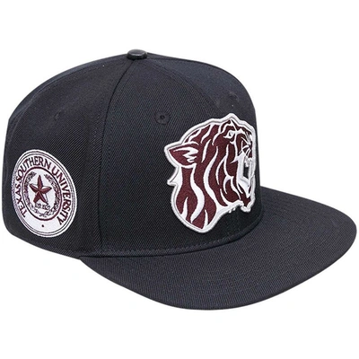 Pro Standard Black Texas Southern Tigers Arch Over Logo Evergreen Snapback Hat