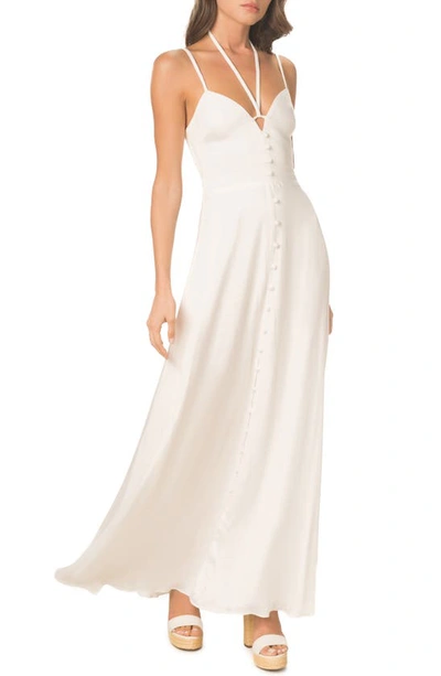 Dress The Population Mia A-line Maxi Dress In Off White