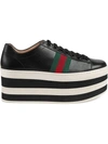 Gucci 55mm Peggy Leather Platform Sneakers In White