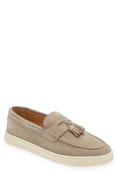 Brunello Cucinelli Suede Loafer Sneaker In Light Grey