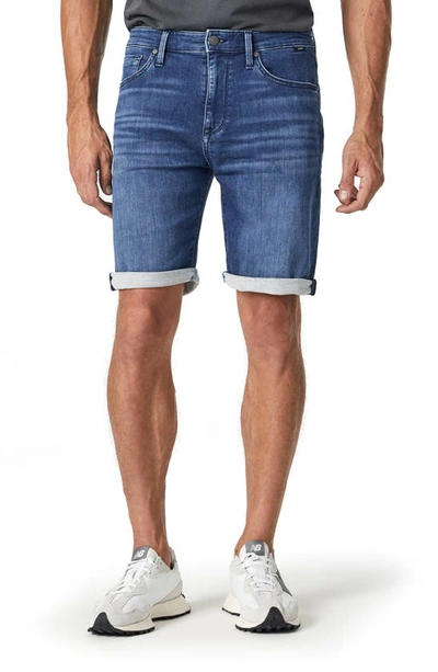 Mavi Jeans Brian Knit Denim Shorts In Dark Brushed Athletic