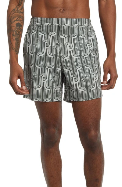 Fair Harbor The Sextant Paisley Swim Trunks In Multi