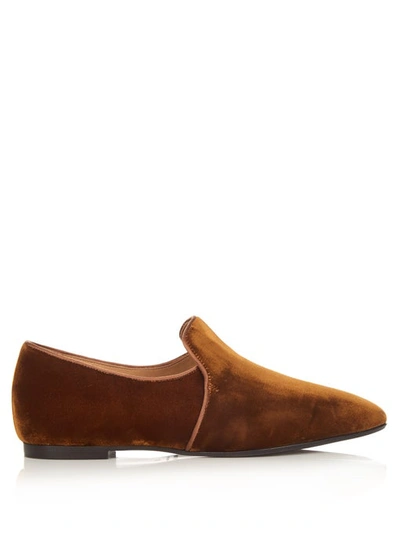 The Row Alys Leather Slipper Flat In Camel