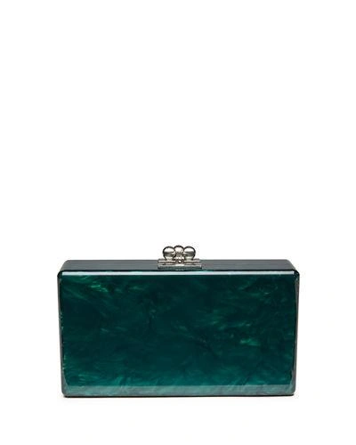 Edie Parker Jean Solid Acrylic Clutch Bag In Green