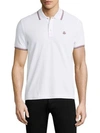 Moncler Tipped Piqu&eacute; Polo Shirt In White