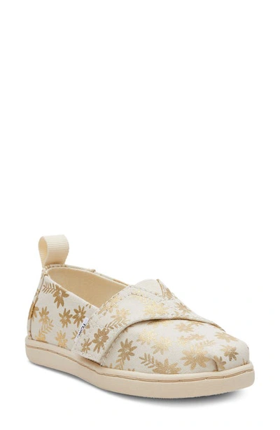 Toms Kids' Glitter Alpargata Slip-on In Natural