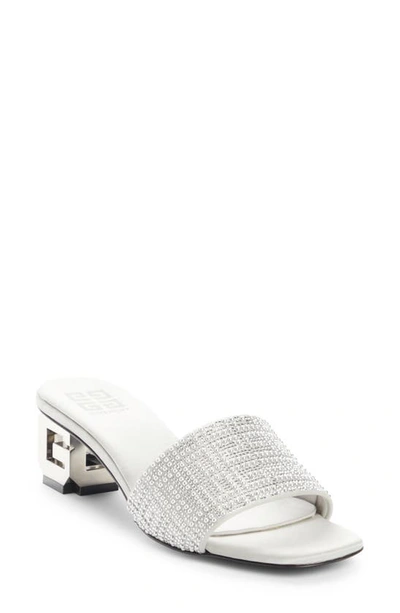 Givenchy G-cube Embellished Slide Sandal In Metallic