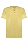 Lucky Brand Short Sleeve Henley In Golden Olive