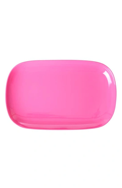 Rice Set Of Four Oblong Melamine Plates In Fuchsia