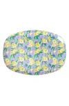 Rice Set Of Four Oblong Melamine Plates In Fancy Pansy