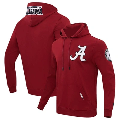 Pro Standard Crimson Alabama Crimson Tide Classic Pullover Hoodie In Cardinal/white