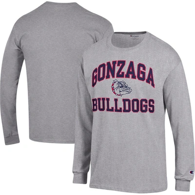 Champion Heather Gray Gonzaga Bulldogs High Motor Long Sleeve T-shirt