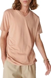 Lucky Brand Venice V-neck Burnout T-shirt In Sand Storm