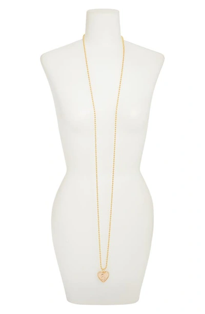 Timeless Pearly Heart Charm Pendant Necklace In Gold