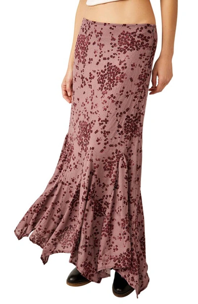 Free People Backseat Glamour Maxi Skirt In Roan Rouge Combo
