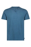 Lucky Brand Venice Button Notch Neck T-shirt In Legion Blue
