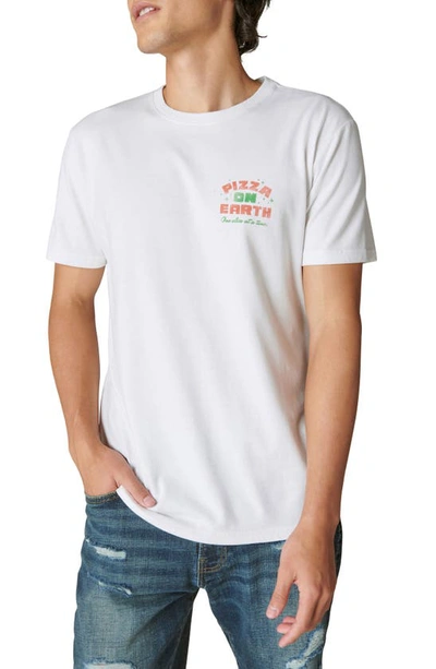 Lucky Brand Pizza On Earth Graphic T-shirt In Marshmallow