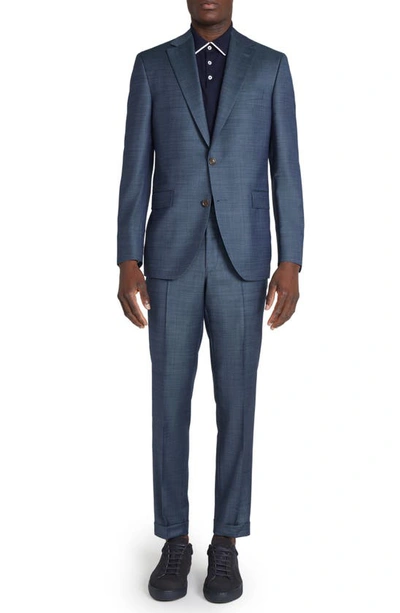 Jack Victor Esprit Soft Contemporary Fit Wool Suit In Blue