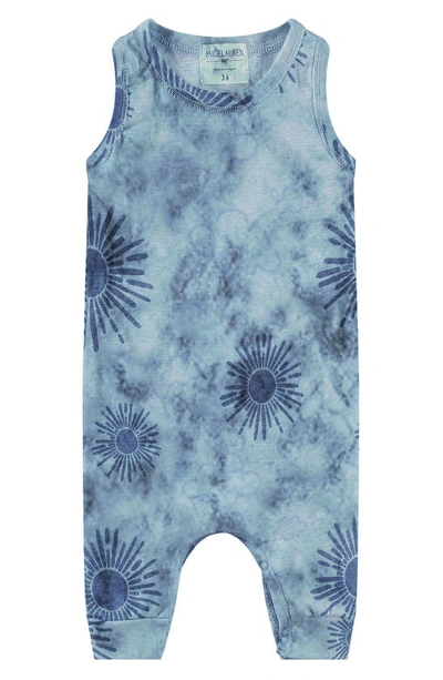 Paigelauren Babies'  Palm Burst Tie Dye Recycled Cotton & Polyester Romper In Navy