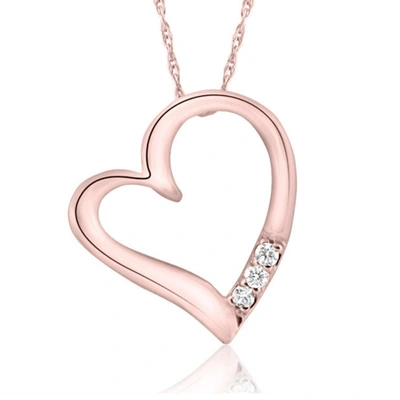 Pompeii3 Vs Diamond Pendant Heart Shape Necklace Lab Grown In Pink
