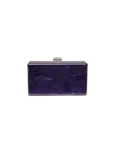 Edie Parker Jean Solid Acrylic Clutch Bag In Purple